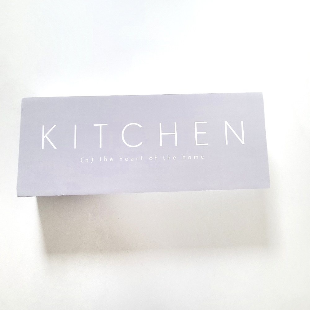 Hanging Kitchen Word Sign Gray and White